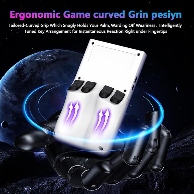R36MAX Retro Handheld Game Console, 4.0 Inch 720x720 IPS Screen, Built-in 22,000+ Classic Game, Portable Hand Held Open Source Linux System, 4000mAh Battery Retro Gaming Console (White 128GB)