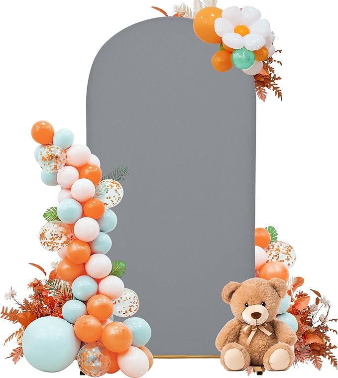 Wedding Arch Cover 7.2FT Arch Backdrop Cover Spandex Fitted Arch Cover for Round Top Chiara Backdrop Stand Covers for Wedding Birthday Party Baby Shower Banquet Ceremony Decoration