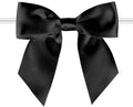 114 Pack Twist Tie Bows for Treat Bags 3" Black Satin Ribbon Bows for Package Craft, Gift Wrapping Decoration, Candy Bags, Bakery Bags, Wedding, Baptism, Tableware Decor Party Decoration