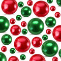 260Pcs Red&Green Glossy Beads for Centerpiece Decor, Artifical Pearls Vase Filler, No Hole Round Pearl Beads for Wedding Birthday Christmas Party Home Decor(18mm 14mm 6mm)