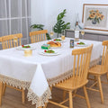 Beige lace Premium Rectangle Farmhouse Table Runner Waterproof OilProof SpillProof AntiShrink Soft Wrinkle Resistant Decorative Fabric Table Cover Kitchen Dinning Party Wedding Banquet
