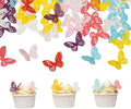 Edible Flowers Edible leaves &Edible butterflies Wafer Paper Cake Cupcake Toppers for Decorating Rice Paper Flower Food Decorations for Baking Girl Birthday Party Mix Size Color (Mix butterflies 60)