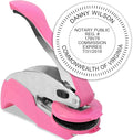 MaxMark Notary Seal Round Pink Embosser for Virginia State - Includes Gold Burst Seal Labels (50 Count)