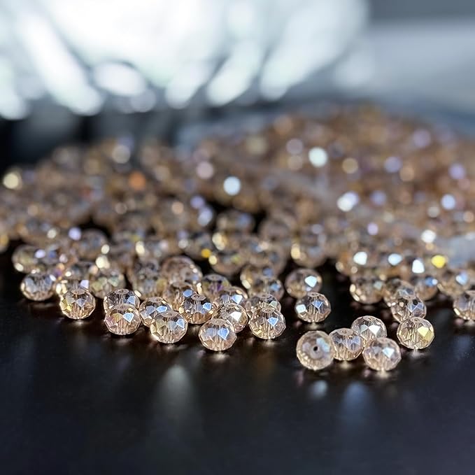1200Pcs 4mm 4 for Jewelry Making Beads for Bracelets Necklace Pendants Making Supplies(Silver Champagne)