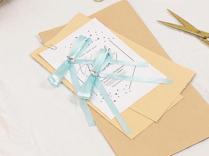 Light Blue Satin Ribbon 1/4 inch X Continuous 25 Yards, Single Face Polyester Ribbon Perfect for Gift Wrapping, Flower Bouquet, Wedding Decor, Crafts, Bow Making, Sewing and More