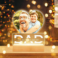 Personalized Photo Gifts for Dad from Daughter and Son, Personalized Picture Frame with Night Light, Custom Acrylic Plaque Photo Frame, Customized Dad Birthday Gifts for Baby Kids Family