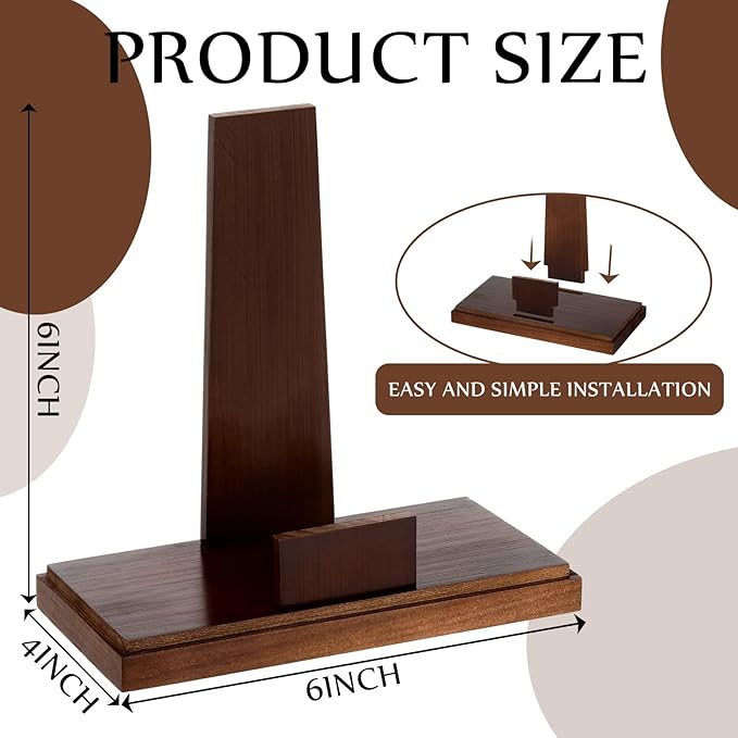 Weysat 6 Inch Wooden Stand for Display Plate Postcard Picture Book Display Stand with Square Block Base Picture Frame Easel for Home Office Decorative