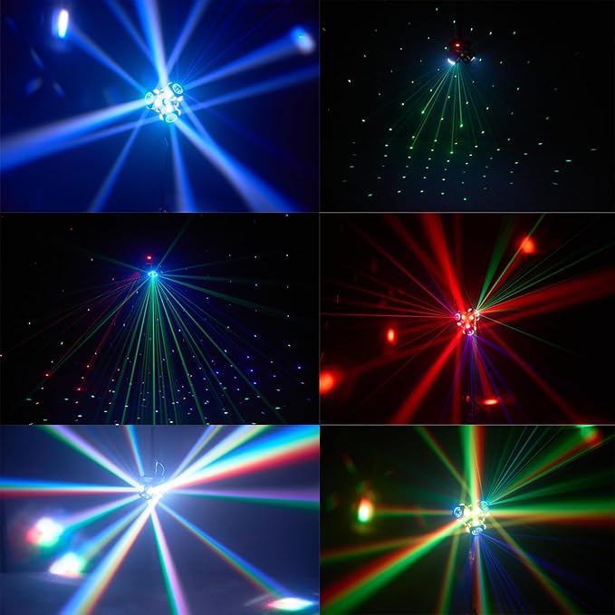 Moving Head DJ Lights for Parties, 16X10W RGBW 4-in-1 Party Light with Strobe Stage Effect Beam Lights Controlled by 18CH DMX-512/Sound Activated for Christmas KTV Wedding