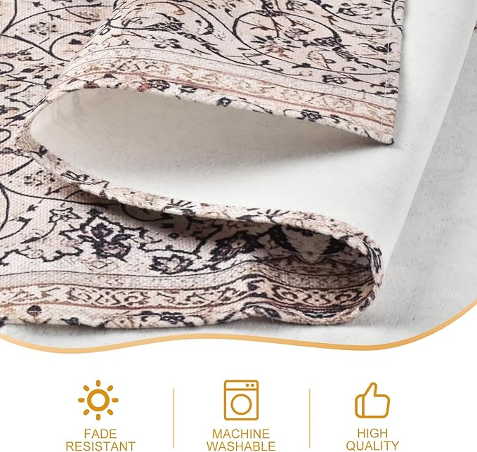 Snycler Table Runner Boho Table Runners Vintage Elegant Farmhouse Table Center Linen Decor for Home Dining Party Entrance (13x108 Inch) Boho-Brown