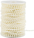 4mm Faux Pearl Beads String Garland Pearls for Crafting Bead Roll Strand for Wedding Party Christmas Tree Decorations, 66 Feet, Ivory