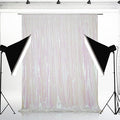 Eternal Beauty White Iridescent Sequin Backdrop, 5x7 Ft Glitter Background Curtains for Shimmer Photography Party Wedding Birthday Back Drop Decor