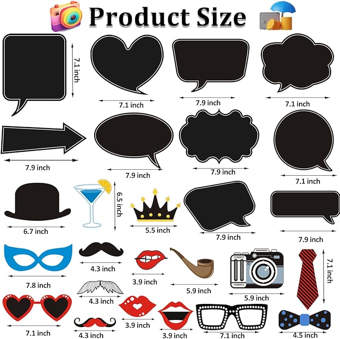 35pcs Insta-Themed Social Media Party Selfie Photo Booth Props with Speech Bubble DIY Photo Props for Birthday, Graduation, Festivals, Anniversary, Wedding Event Decoration Party Supplies