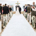 MODFUNS White Aisle Runner for Wedding Ceremony 4FTx25FT Velvet Fabric Runway Rug Wedding Runner Aisle Indoor Outdoor Carpet for Party Runners Carpet with Carpet Tapes Birthday Anniversary Runners