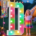 Ledido 4FT Marquee Light Up Letters, 34 Colors Changing Marquee Letter 4 Feet Tall with Remote, Big Letters for Party Wedding Graduation Birthday Decorations, Large Light Up Letter D