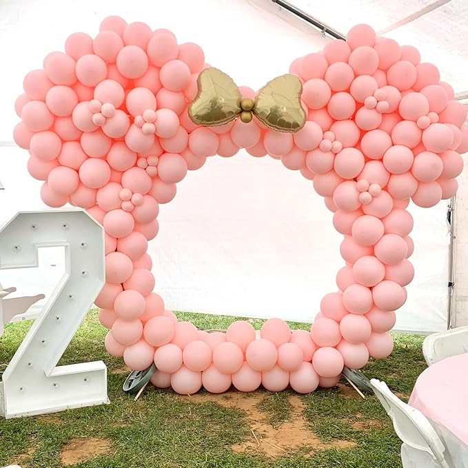 Bezente Pastel Pink Latex Party Balloons - 100 Pack 12 inch Round Helium Light Pink Bridal Pink Balloons for Wedding Bridal Shower Gender Reveal Birthday Party Decoration