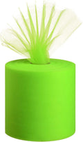Tulle Fabric Roll, 6” by 200 Yards (600FT) Tulle Organza Fabric Spool for DIY Tutu Skirt Baby Shower Decor Wedding Backdrop Crafts Birthday Party Supplies (Fluorescent Green)