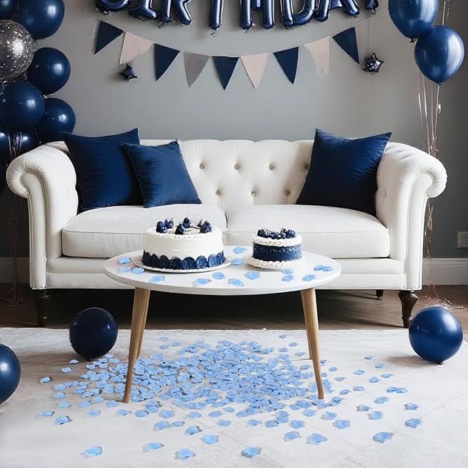 1000 Pcs Light Blue Rose Petals Artificial Silk Flower Petals Romantic Decorations for Wedding Engagement Birthday Event Anniversary Party Backdrop Supplies