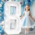 Ledido 4FT Marquee Light Up Numbers, Cool White Light Up Numbers Large Marquee Numbers for Party Decorations,8th 18th Birthday Anniversary Decor, Number 8