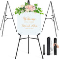 3Pcs Easel Stand for Sign - 63" Display Easel for Wedding Sign Stand Poster Stand, Lightweight Poster Easel for Painting, Folding Portable Easel Stand with Carrying Bag, Black
