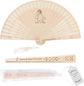 10 PCS Custom Fans Personalized Folding Fans for Line Dancing Wooden Hand Fan Wedding Favors Bulk Fans for Guests Party Event Use (Style08)