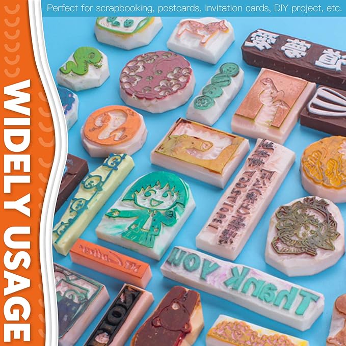 14Pcs Mixed Carve Printing Kit With Carving Knives and Whetstone, Rubber Stamp Blocks Set for Beginners or Professionals, Printmaking, Sculpting, Stamping