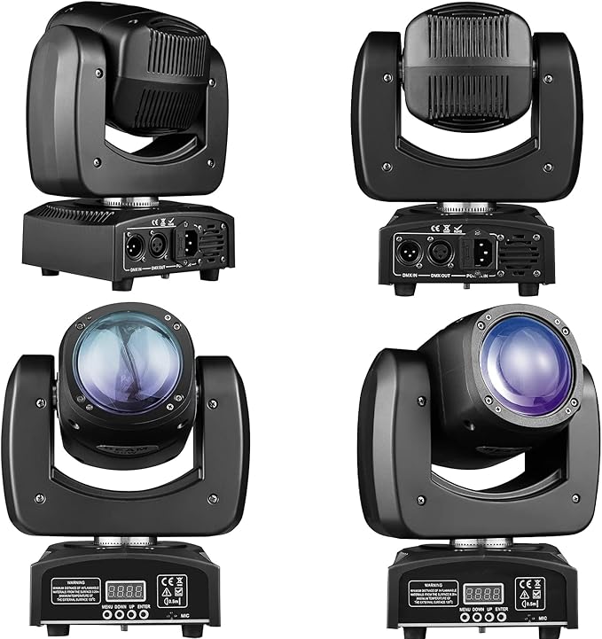 90W LED Moving Head DJ Lights Mini Beam Stage Lights Super Bright Spot RGBW 4IN1 DMX 512 12CH Sound-Activated for Wedding DJ Party Stage Lighting (90W, 1)