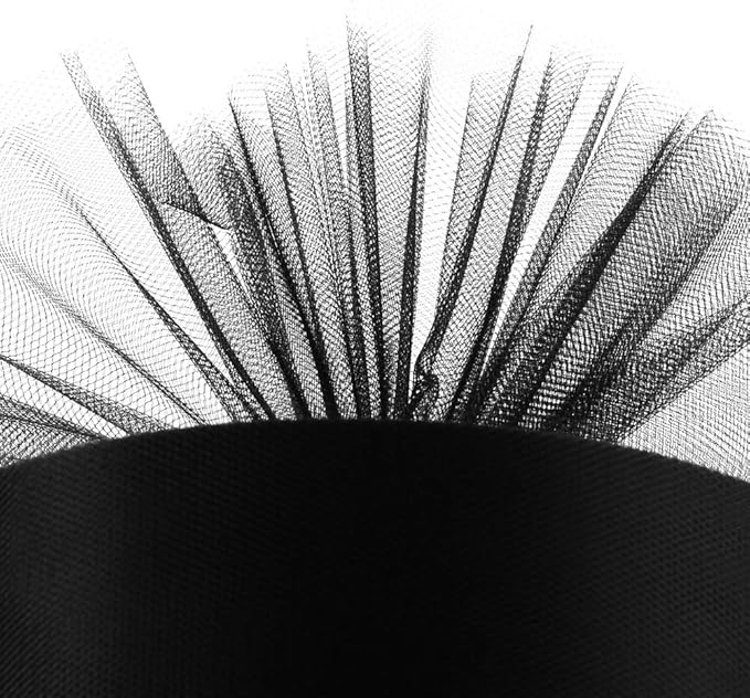 Tulle Fabric Roll, 6” by 200 Yards (600FT) Tulle Organza Fabric Spool for DIY Tutu Skirt Baby Shower Decor Wedding Backdrop Crafts Birthday Party Supplies (Black)