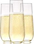 36 piece Stemless Unbreakable Crystal Clear Plastic Wine Glasses Set of 36 (9 Ounces)