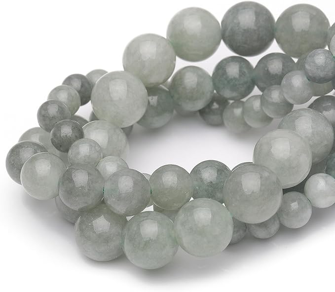 8mm Natural Stone Beads for Jewelry Making,Burmese Jade Polished Smooth Round Gemstone Beads for Bracelet Necklace 15 Inch