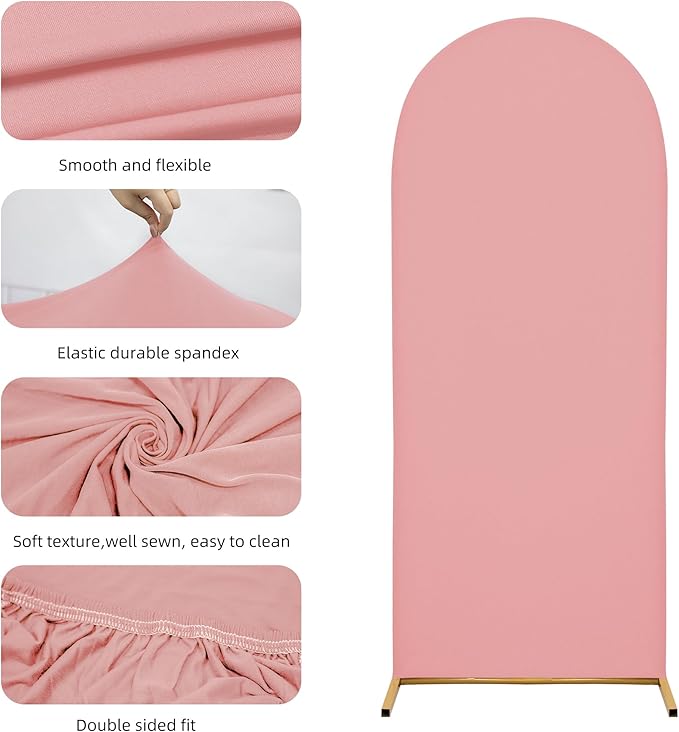 Wedding Arch Cover 7.2FT Arch Backdrop Cover Spandex Fitted Arch Cover for Round Top Chiara Backdrop Stand Covers for Wedding Birthday Party Baby Shower Banquet Ceremony Decoration