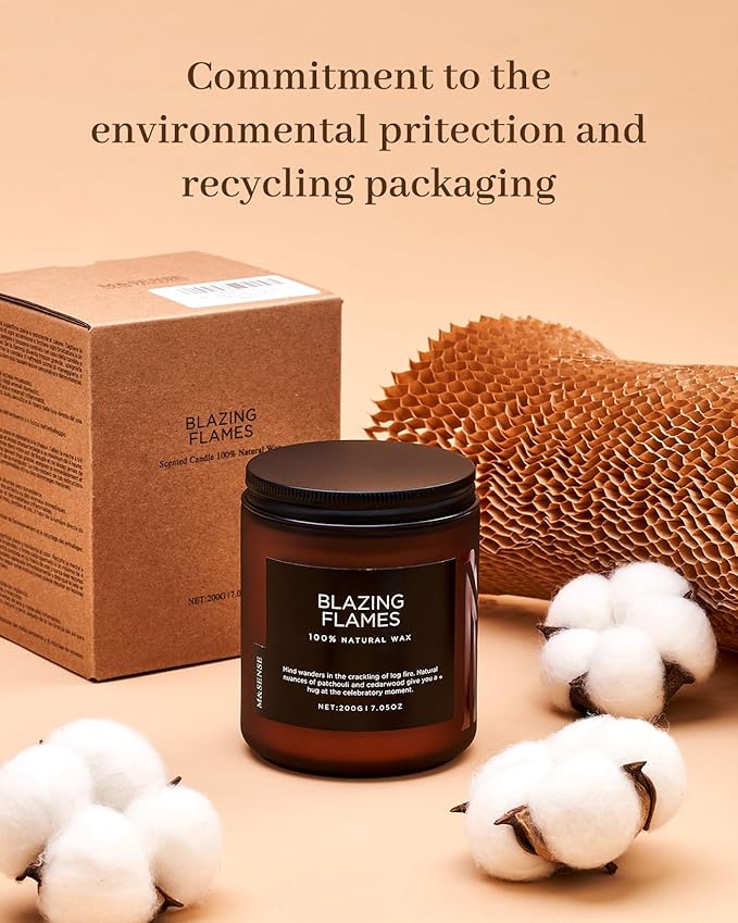 M&SENSE Sweet Spruce Scented Candle, Natural Soy Wax Winter Candle Cotton Wick 7.05oz Up to 50 Hours Tree Scented for Holiday Housewarming Gifts for Friends Family