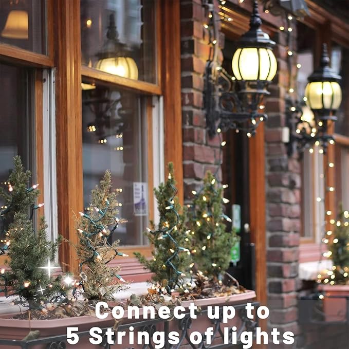 Christmas Lights for Tree 40Ft 200 Count Mini Lights Green Wire Christmas Tree Lights Waterproof Incandescent Bulb for Indoor Outdoor Xmas Holiday Wedding Home Party Decorations Clear 2pack
