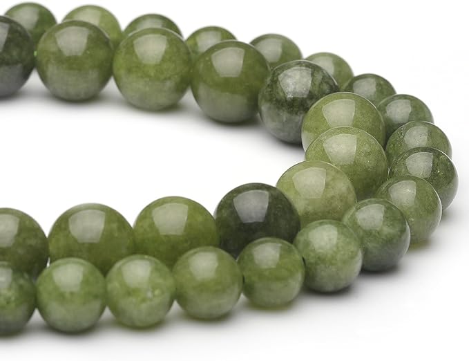 6mm Natural Stone Beads for Jewelry Making,Green Jade Polished Smooth Round Gemstone Beads for Bracelet Necklace 15 Inch