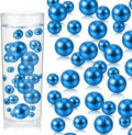 100PCS Blue Faux Pearls Beads for Centerpiece Vases, Vase Filler Faux Pearls, No Holes Filler Beads for Party Anniversary Birthday Wedding Table Decor, 14/20/30mm