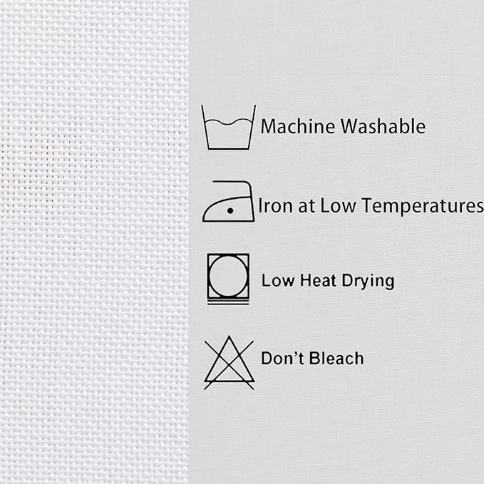Hiasan Faux Linen Rectangle Tablecloth - Wrinkle and Stain Resistant Washable Table Cloth for Kitchen Dining Room Holiday Table Cover for Party Dinner, White, 70 x 108 Inch