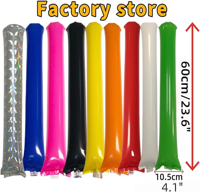 40pcs Round headTeam Spirit Boom Sticks Thunder Sticks Cheering Sticks Team Spirit Plastic Cheerleading Spirit Stick Clapper Inflatable Noise Maker Sports Supply (Orange)