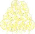 25 Pcs Yellow Confetti Balloons, 12 Inch Thickened Clear Latex Balloon with Confetti Inside for Birthday Party Baby Shower Aniversary Engagement Bridal Shower Decorations Supplies (Yellow Confetti)