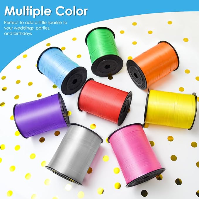 Light Blue Curling Ribbon, 500 Yard, Polyester, Perfect for Gift Wrapping, Balloons, Crafts & Celebrations