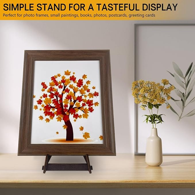 15.5 Inch Large Plate Stands for Display, Wooden Picture Frame Stand, Decorative Easel Holder for Plates, Bowl, Plaque, Pictures, Books (1 Pack )
