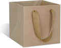 ADIDO EVA Kraft Brown Square Gift Bags Medium Size Square Bottom Paper Bags with Handles for Party Favor, Shopping Packaging Bags (10x10x10 IN, 10 CT)