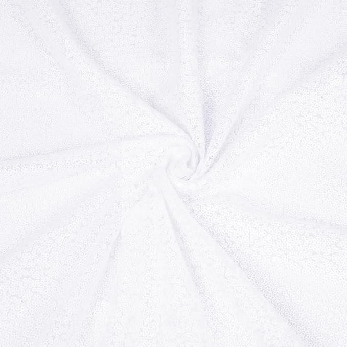Eternal Beauty 2 PCS Sequin Backdrop Curtain, Sequin Wedding Backdrop for Christmas Party, Birthday (White 2FTx8FT)