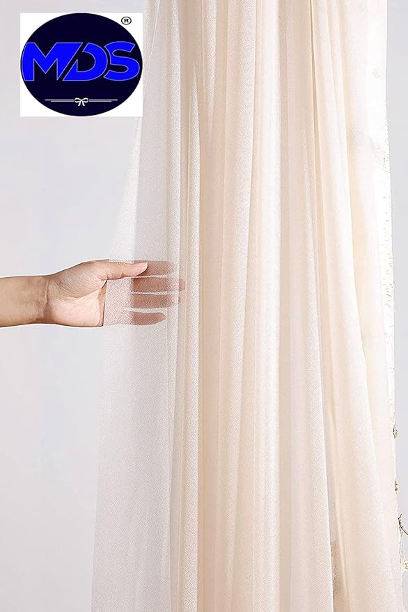 VDS Pack of 1 Panel (30 Inch X 30 Feet) Wedding Arch Draping Fabric Sheer Chiffon Fabric Drapery for Wedding Ceremony Reception Swag Backdrop Canopy Chuppah ARBO Altars Decoration (Nude)
