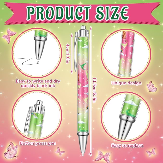 24 Pcs Witch Pens Bulk Novelty Witch Party Favors Funny Hot Air Balloon Gifts Halloween Ballpoint Pens Pickle Rainbow Party Gifts for Women Accessories Office Guests Giveaways Supply