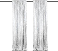 JYFLZQ Silver Payette Sequin Backdrop Curtains 4ft x 8ft 2 Panels Shimmer Wall Backdrop Big Sequin Background Thick Glitter Photo Booth Backdrops for Birthday Christmas Wedding Parties