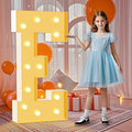 Marquee Light Up Letters E, 4FT Foam Board Mosaic Balloon Letters with Light Bulbs, Large Marquee Letter for Birthday Festival Party, Marry Me Light Up Letter for Wedding Engagement Party Decor