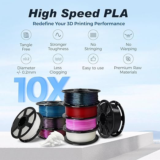 FLASHFORGE Rapid PLA Filament 1.75mm Iron Grey, 500mm/s High Speed Printing, 3D Printer Filament 1kg Spool, Dimensional Accuracy +/- 0.02mm, Enjoy Exceptional Print Quality