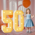 3FT Marquee Numbers 50, Large Light Up Numbers 50th Birthday Decorations for Her Him, Cardboard Numbers for Women Men Anniversary Party Decor Backdrop, DIY Foam Board Mosaic Number Sign