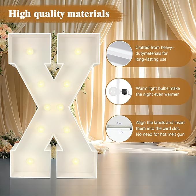 Marquee Light Up Letters: 3FT Large Decorative Signs for Party Decorations Baby Shower Birthday Wedding Engagement Anniversary, 3 Feet Tall Pre-Cut DIY Foamboard Letter I - Easy to Assemble