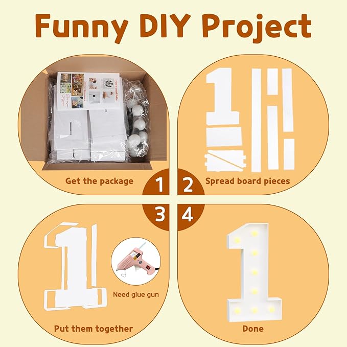 imprsv Marquee Light Up Numbers, Mosaic 3FT Marquee Numbers for 1st 21st Birthday Decorations Anniversary Party Decor, Large 1 for Party Decorations (Need to Assemble)