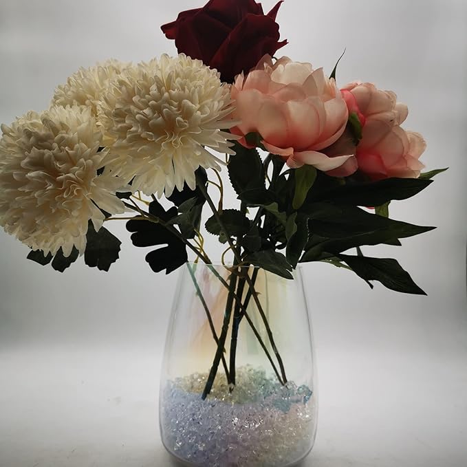 Fake Ice Rocks, 5000 pcs 5 * 7 mm Acrylic Ice Cubes Plastic Crystals Fake Crushed Ice Rocks Acrylic Gems for Vase Fillers Party Decor